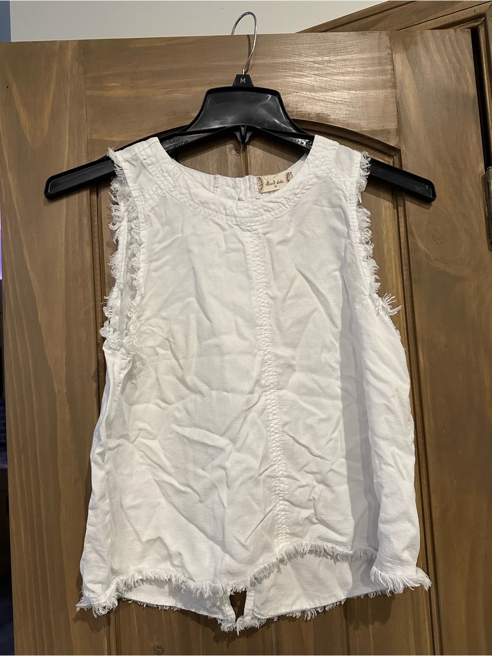 Altard State Sleeveless Frayed Edge White Tank Top - Women